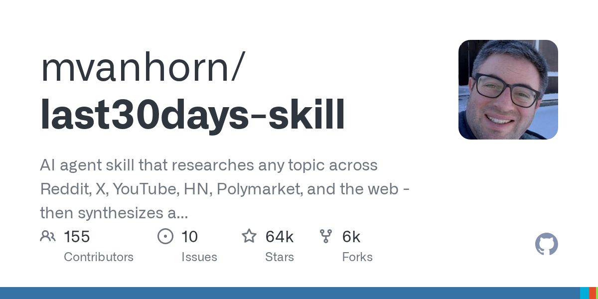 mvanhorn/last30days-skill 저장소 소개 이미지