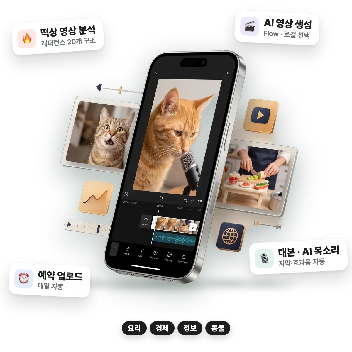 유튜브 숏츠 제작 결과를 표현한 패키지 예시 이미지