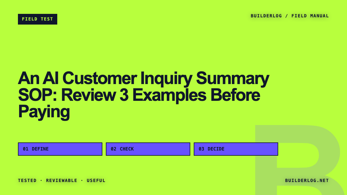 An AI Customer Inquiry Summary SOP: Review 3 Examples Before Paying