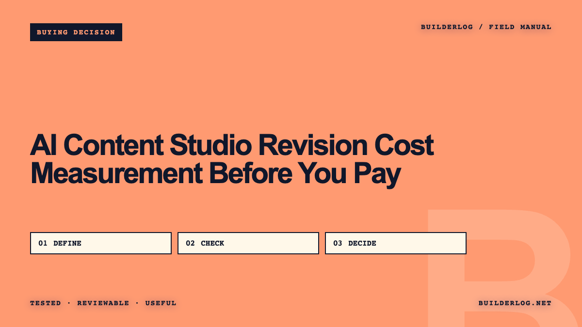 AI Content Studio Revision Cost Measurement Before You Pay