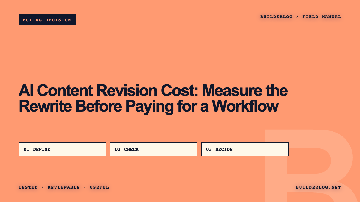 AI Content Revision Cost: Measure the Rewrite Before Paying for a Workflow