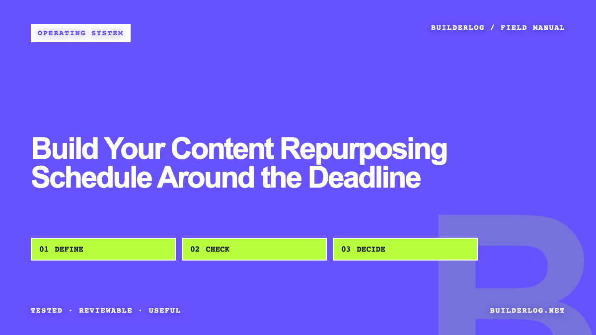 Build Your Content Repurposing Schedule Around the Deadline