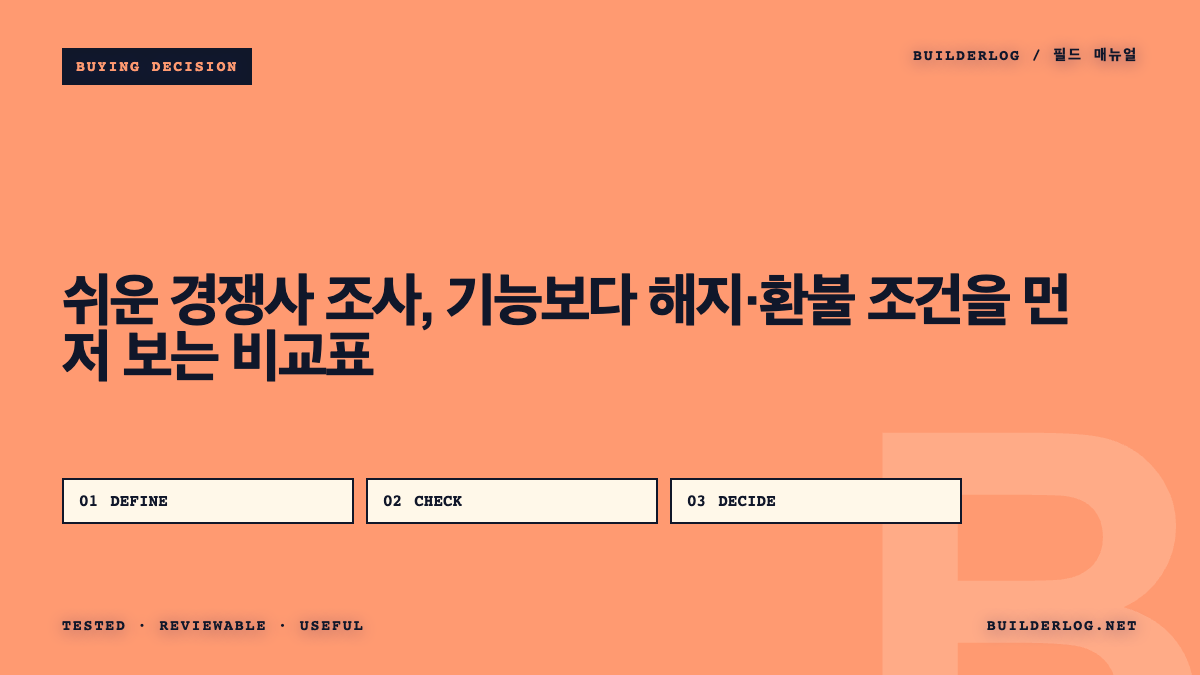 쉬운 경쟁사 조사, 기능보다 해지·환불 조건을 먼저 보는 비교표