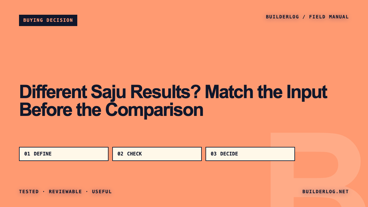 Different Saju Results? Match the Input Before the Comparison
