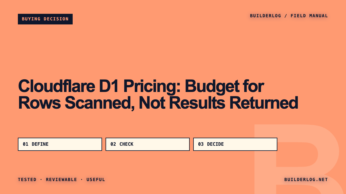 Cloudflare D1 Pricing: Budget for Rows Scanned, Not Results Returned