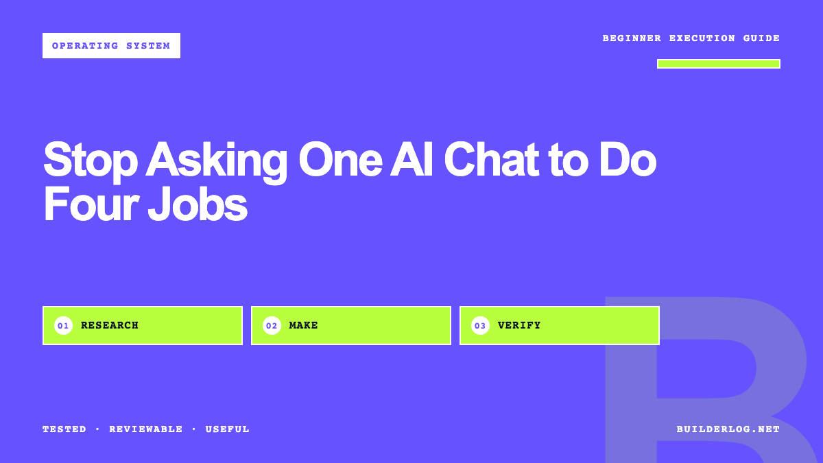 Stop Asking One AI Chat to Do Four Jobs