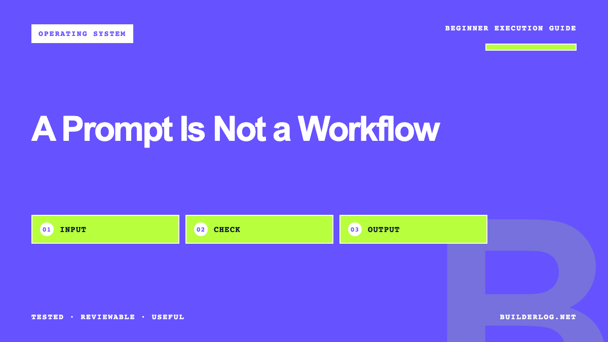 A Prompt Is Not a Workflow: Use These Three Records Instead
