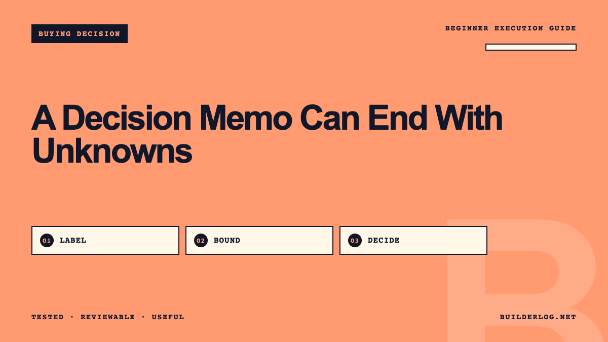 A Decision Memo Can Finish With Unknowns