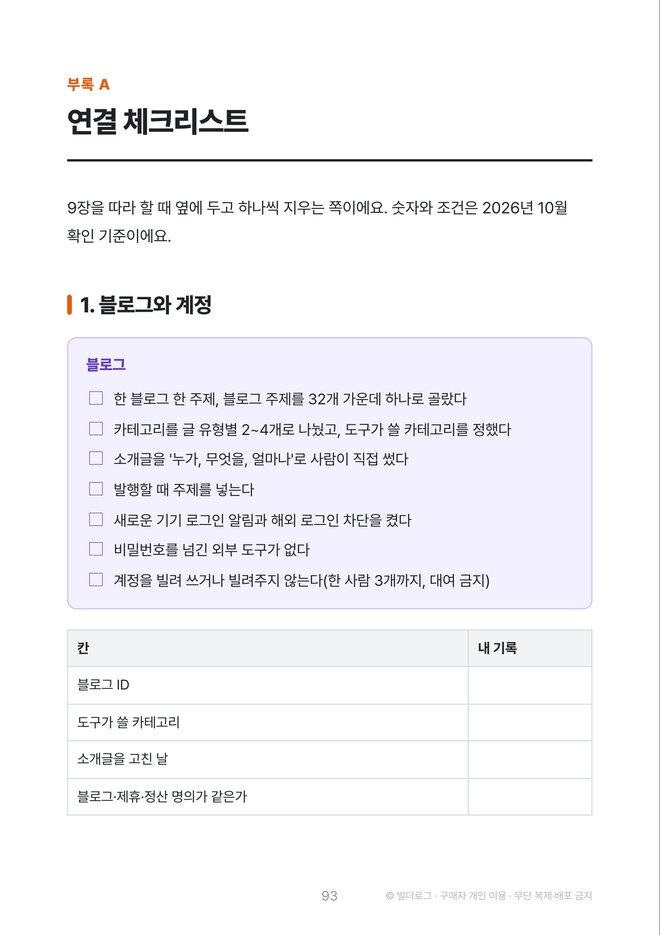 본문 미리보기: 부록 A 체크리스트