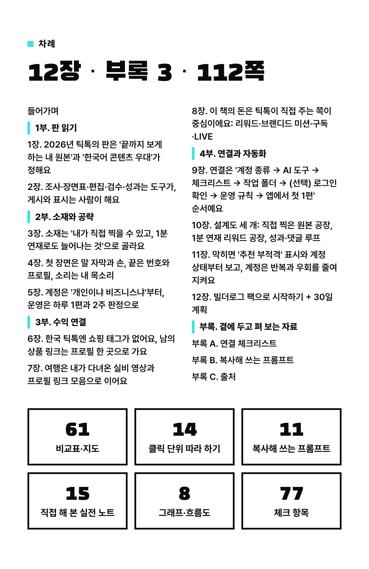 틱톡 자동화 심화편 상세 6: 차례와 구성 숫자