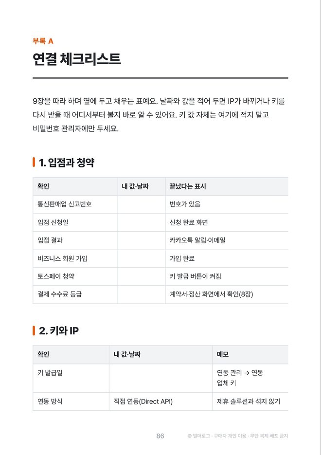 본문 미리보기: 부록 A 체크리스트